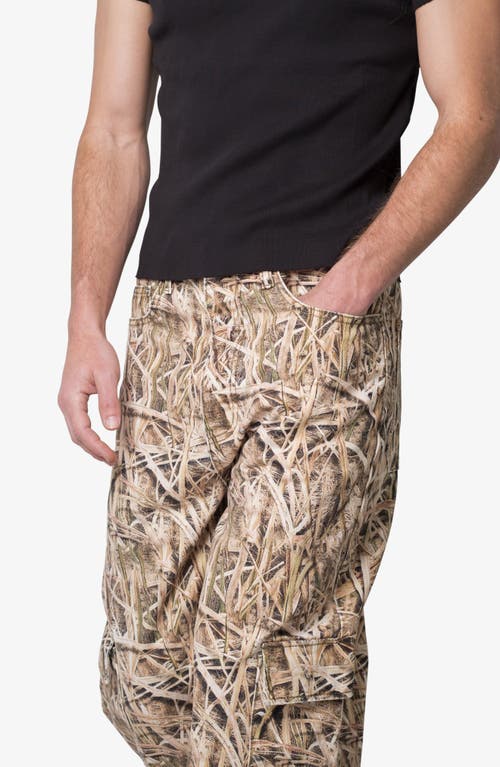 Mnml Void Baggy Cargo Jeans In Grass Camo