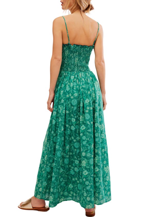 Shop Free People Sweet Nothings Floral Print Sleeveless Maxi Sundress In Forest Combo