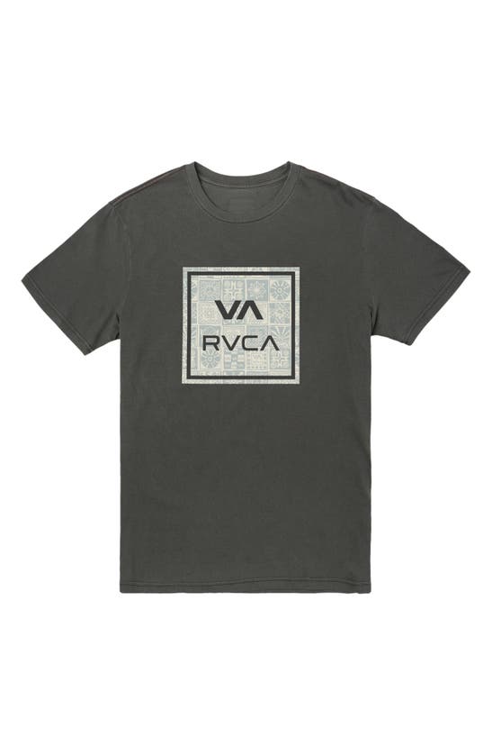 Rvca Va All The Way Logo Graphic T-shirt In Pirate Black