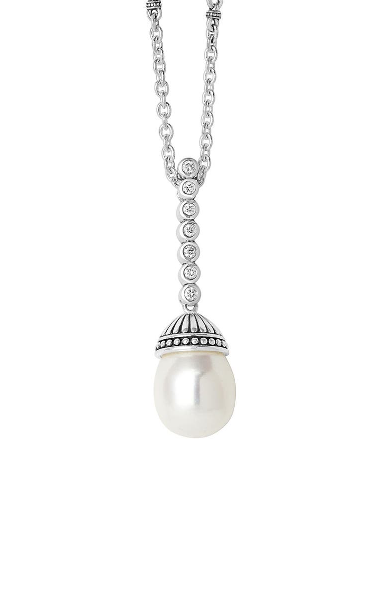 LAGOS 'Luna' Diamond & Pearl Pendant Necklace | Nordstrom