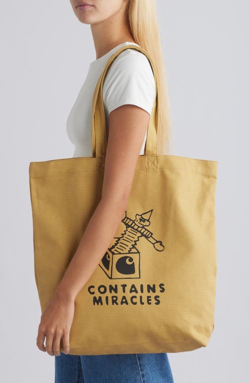 Shop Carhartt Work In Progress Stamp Canvas Tote In Bourbon/black