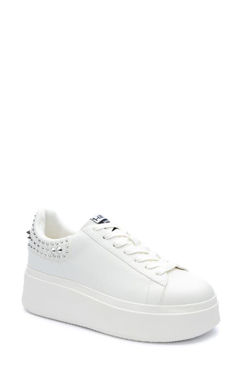 Shop Ash Moby Studs Platform Sneaker In White/white