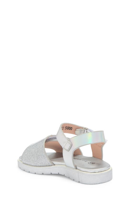 Shop Kensie Kids' Holographic Glitter Sandal In Silver Multi
