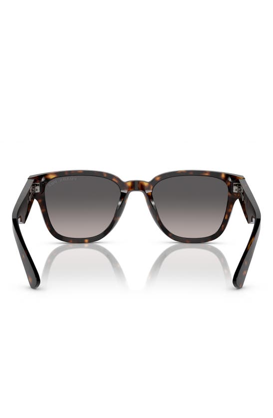 Shop Prada 52mm Square Polarized Sunglasses In Tortoise