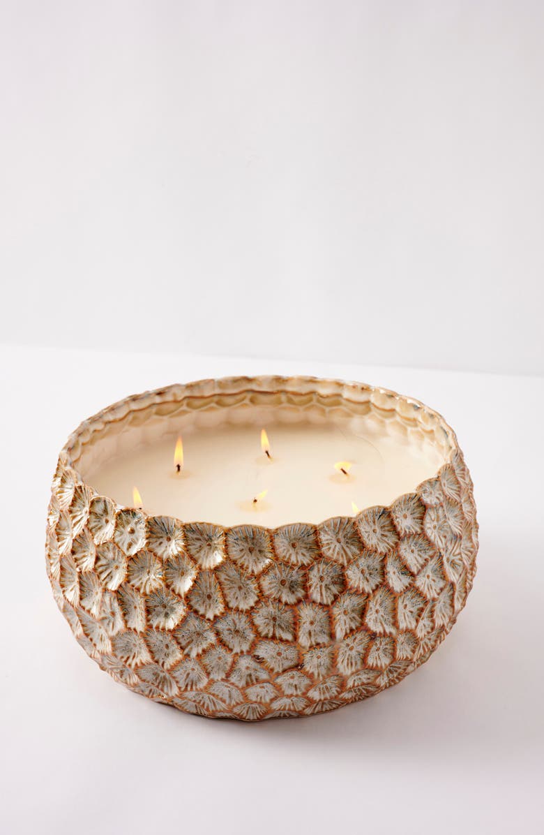 ANTHROPOLOGIE HOME Medium Honeycomb Scented Candle, Main, color, TONKA AND TOBACCO LEAF