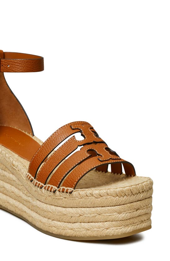 Shop Tory Burch Ines Ankle Strap Espadrille Platform Wedge Sandal In Bourbon