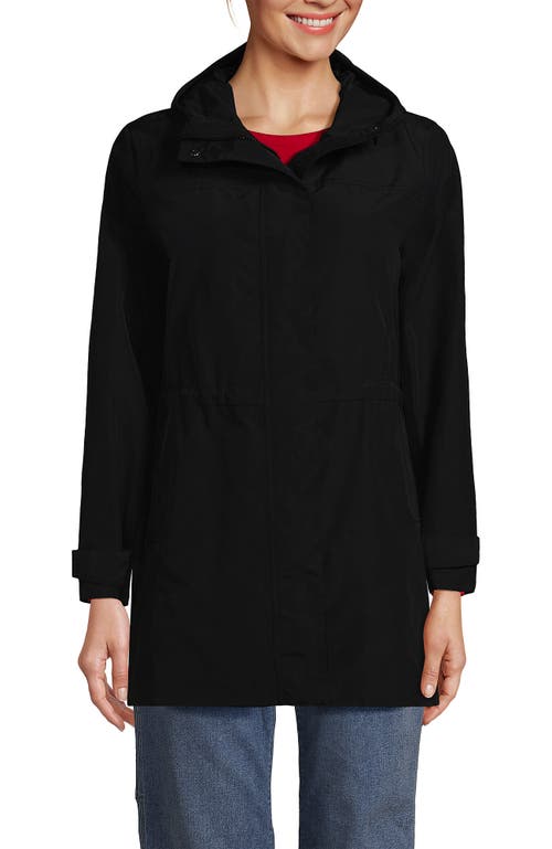 Shop Lands' End Squall Hooded Waterproof Raincoat In Black