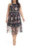 Vince Camuto Floral Embroidered Mesh Midi Halter Dress (Plus Size