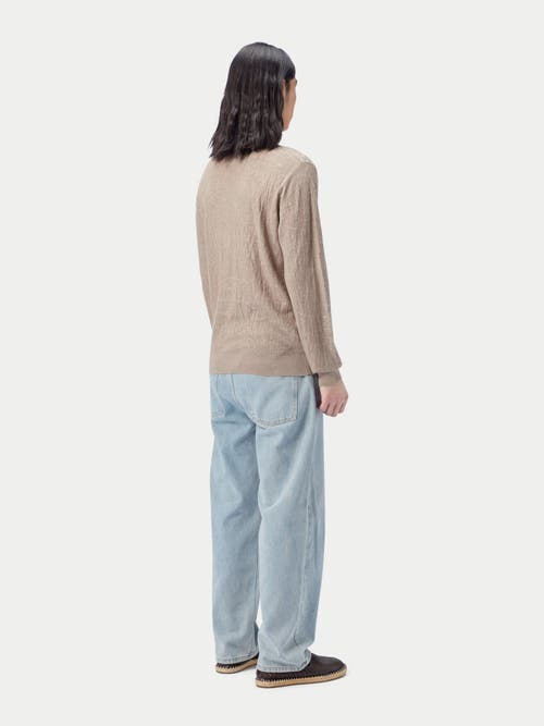 Gobi Mongolian Cashmere Lightweight Silk Cashmere Textured Sweater In Nomad