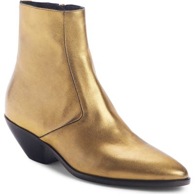 Saint Laurent West Zip Bootie, Metallic