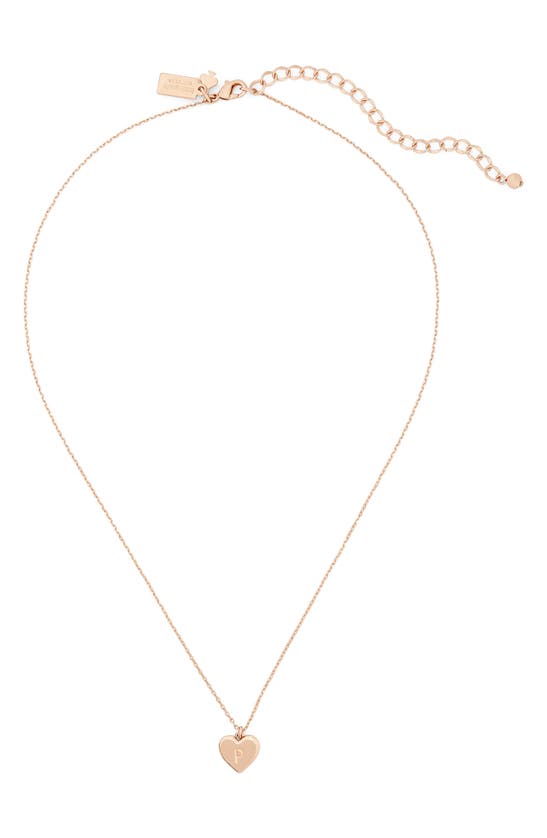 Shop Kate Spade Initial Heart Pendant Necklace In Gold - P