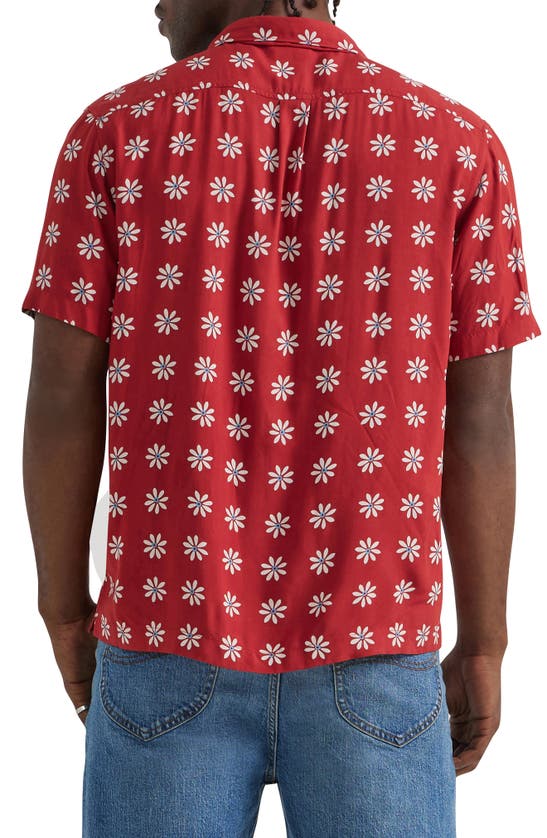 Shop Lee Floral Camp Shirt In Garnet Daisy Print