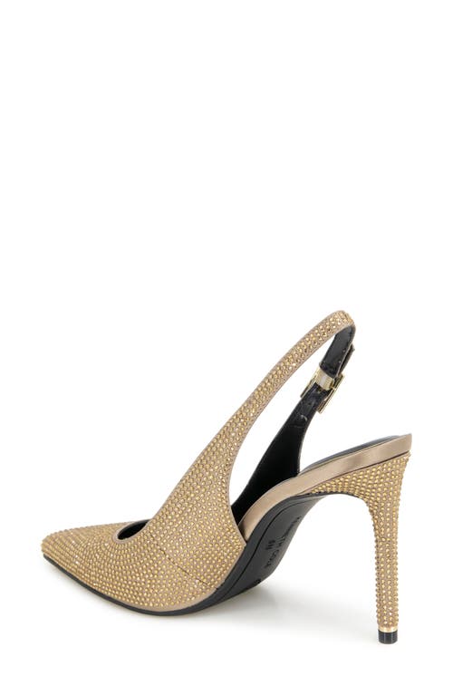 Kenneth Cole Quinnly Crystal Slingback Pointed Toe Pump In Shitake Satin