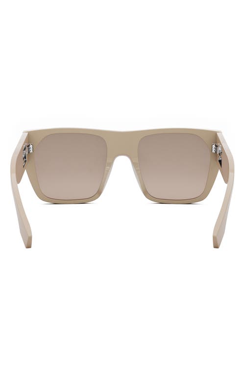 Fendi Baguette Acetate Round Sunglasses In Shiny Beige/brown