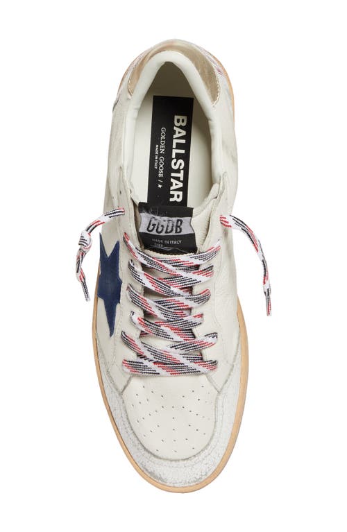 Shop Golden Goose Ball Star Low Top Sneaker In White/twilight Blue/platinum