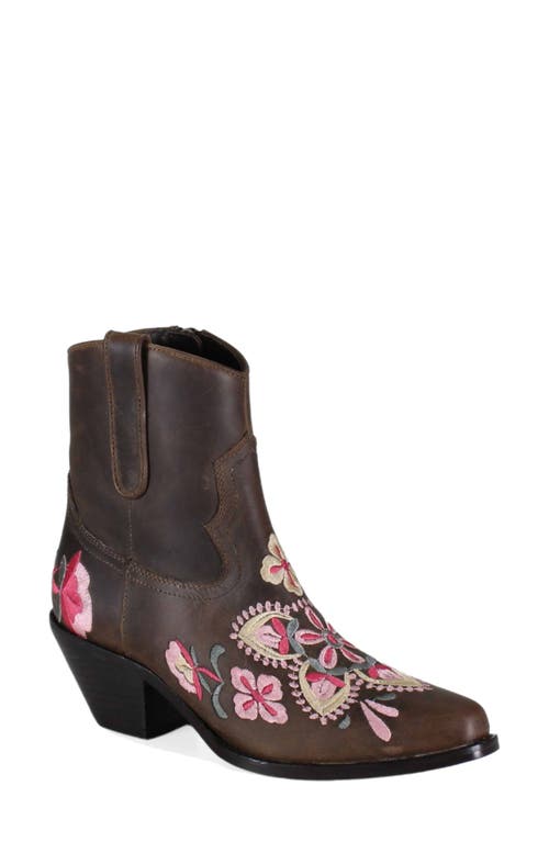 Diba True Cains Ville Embroidered Western Boot In Brown/pink