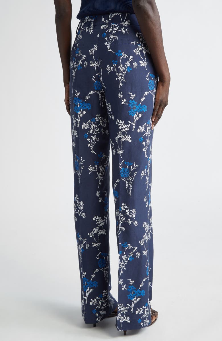 Lafayette 148 New York Gates Floral Silk & Linen Trousers | Nordstrom