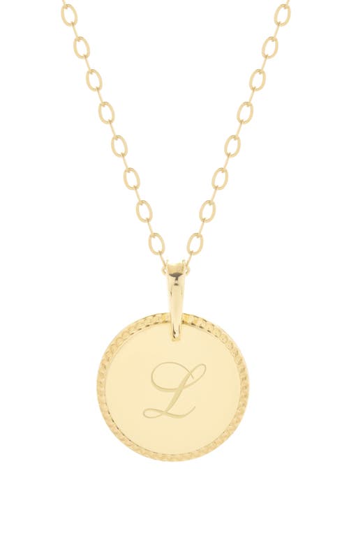 Milia Initial Pendant Necklace in Gold L