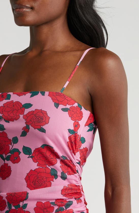 Shop Wayf Isabella Print Maxi Dress In Pink Roses