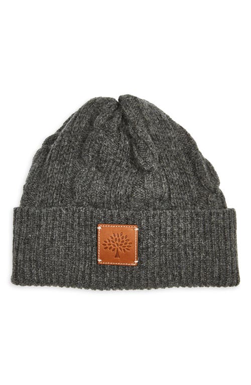 Mulberry Softie Cable Knit Cashmere Beanie in Charcoal at Nordstrom