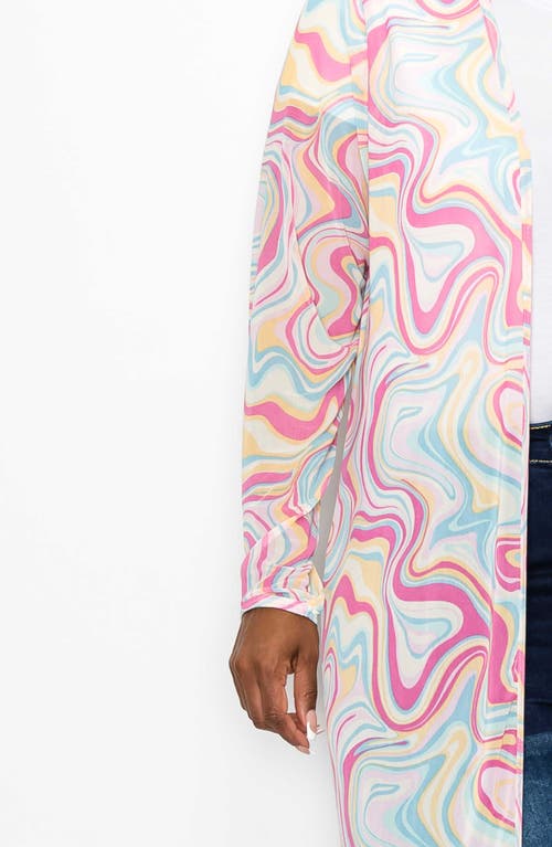 L I V D Megan Mesh Duster In Candy Blue