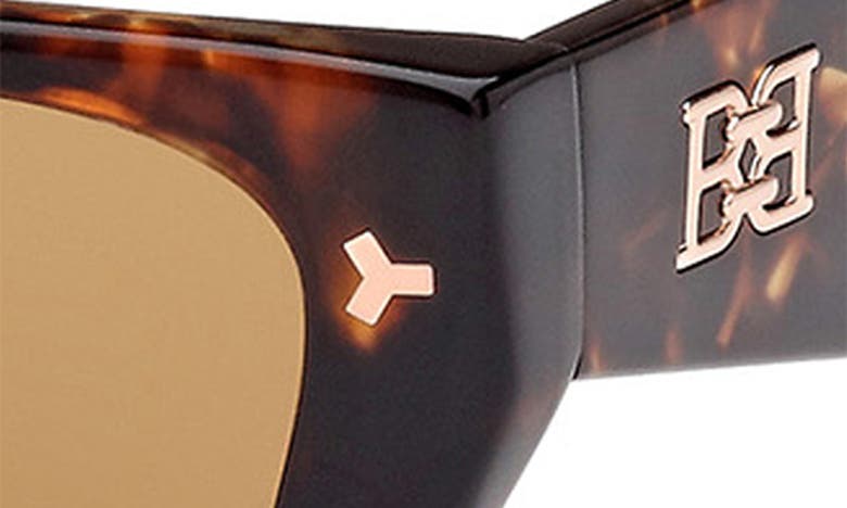 Bally Shiny Classic Havana & Vintage Brown Geometric Sunglasses