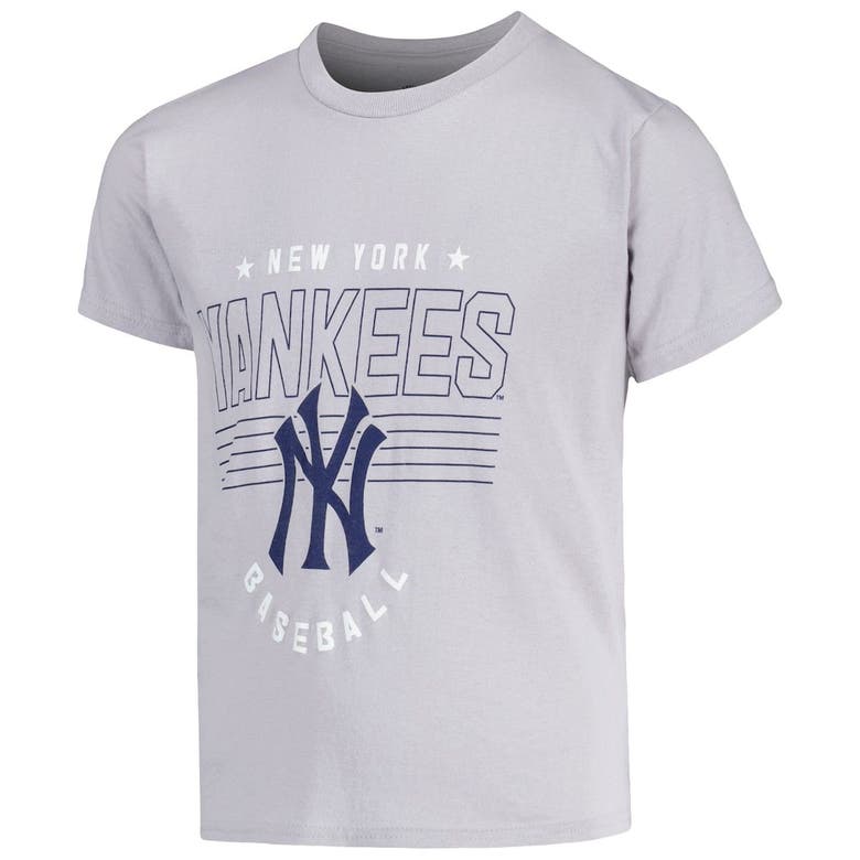 New York Yankees Stitches Youth 3-Piece T-Shirt Combo Set -  Gray/Navy/Heather Gray