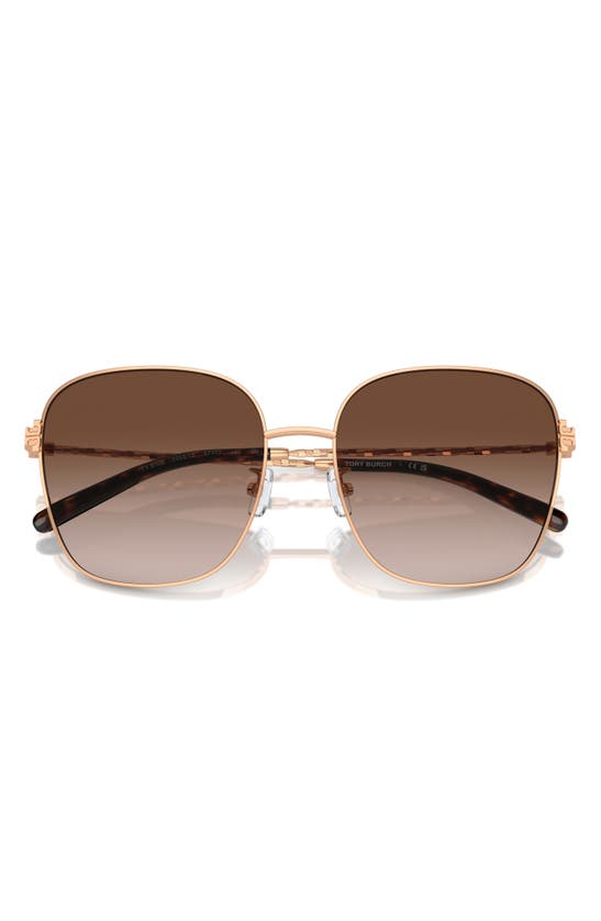 Tory Burch 55mm Square Sunglasses In Rose Gold