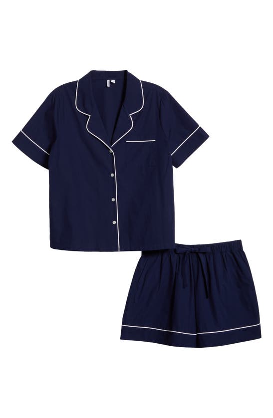 Shop Nordstrom Classic Short Cotton Pajamas In Navy Peacoat