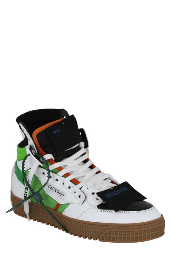 Shop Off-white 3.0 Off Court Leather Sneaker In White Green