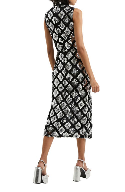Shop French Connection Axel Sequin Embellished Cocktail Dress In Black/silver
