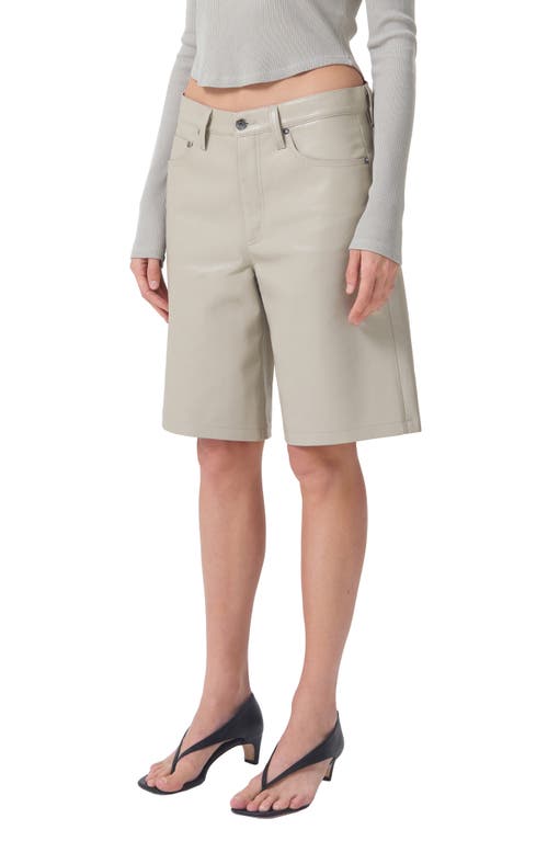Agolde Low Rise Recycled Leather Shorts In Toast
