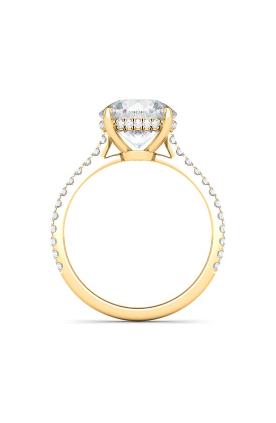Shop Hautecarat 18k White Gold Brilliant Cut Lab Created Diamond Engagement Ring In 18k Yellow Gold