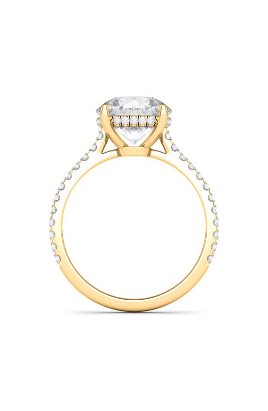 Hautecarat 18k White Gold Brilliant Cut Lab Created Diamond Engagement Ring In 18k Yellow Gold