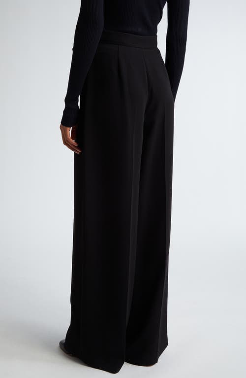 Max Mara Lino Wide Leg Trousers In Black
