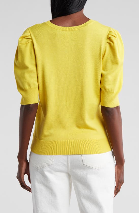 Shop Rachel Roy V-neck Puff Sleeve Sweater In Maize