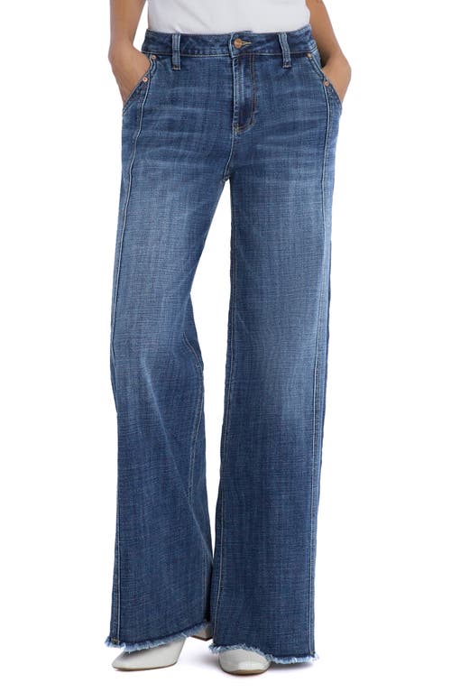 HINT OF BLU Mighty High Waist Wide Leg Jeans in Light Retro