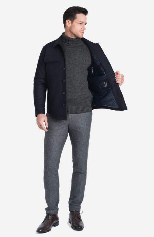 Norwegian Wool Waterproof Down Field Jacket In Navy