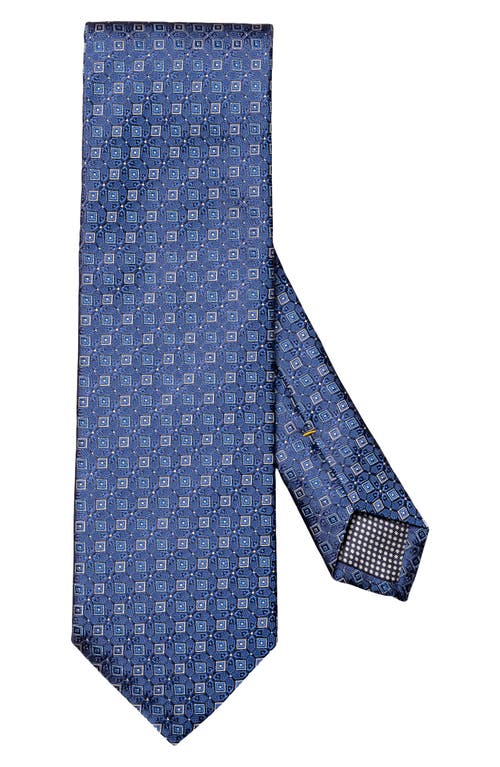 Eton Geometric Medallion Silk Tie In Blue