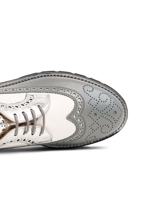 Shop The Office Of Angela Scott Miss Lucy Wingtip Platform Derby In Silver