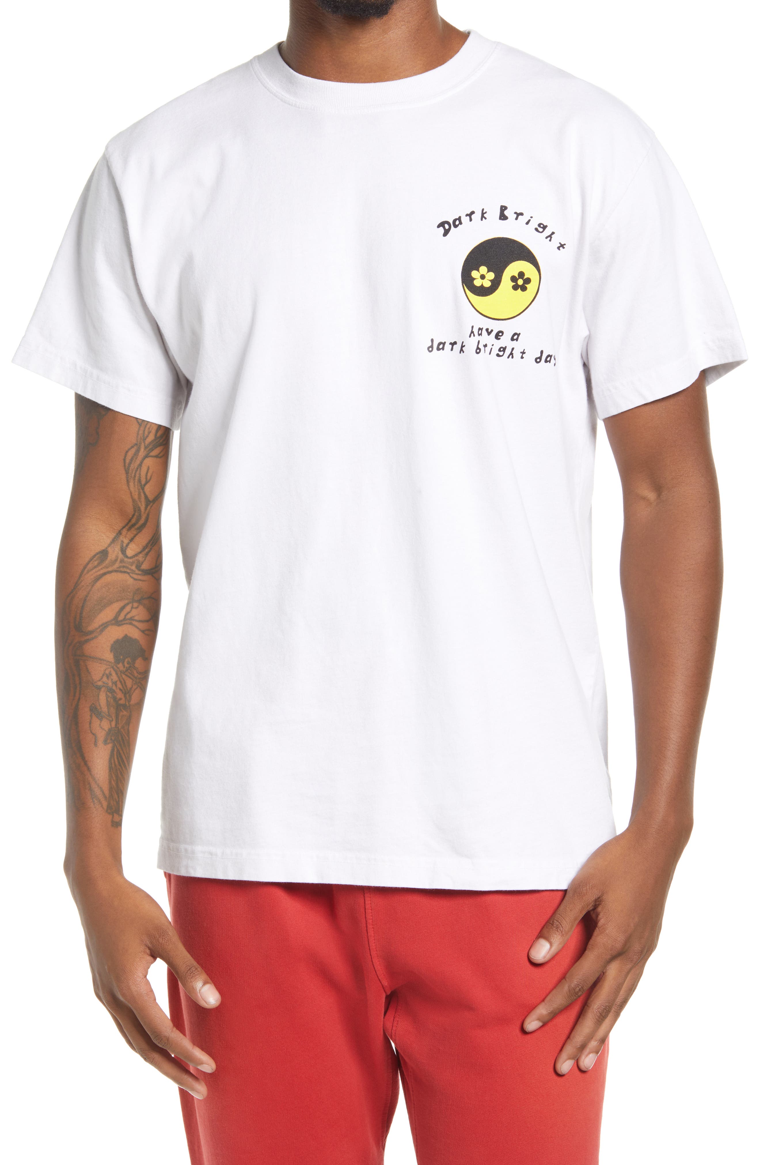 DARKBRIGHT Yin Yang Graphic Tee in White at Nordstrom