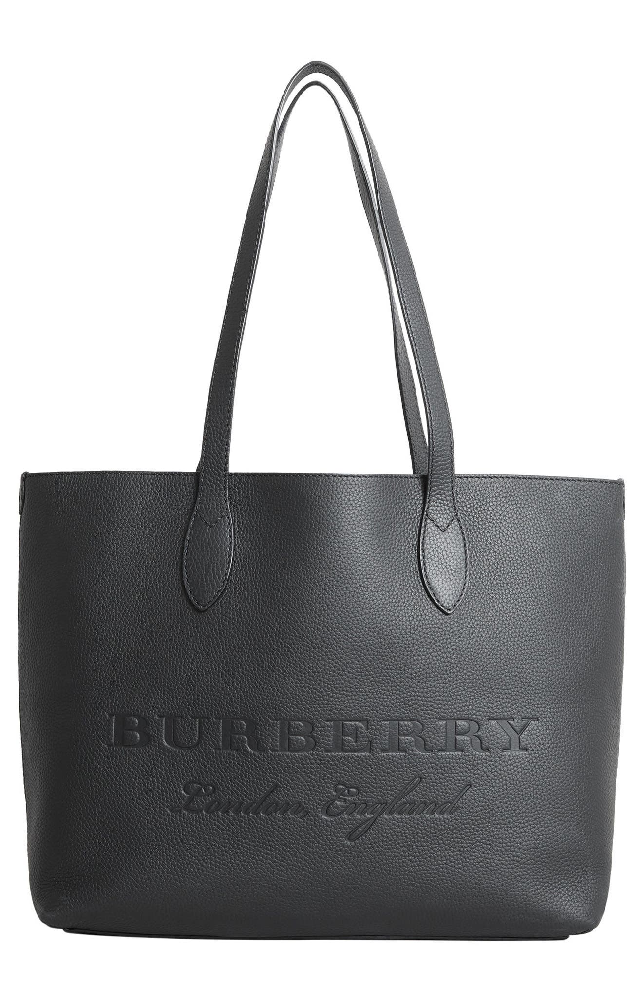 burberry large leather bucket bag