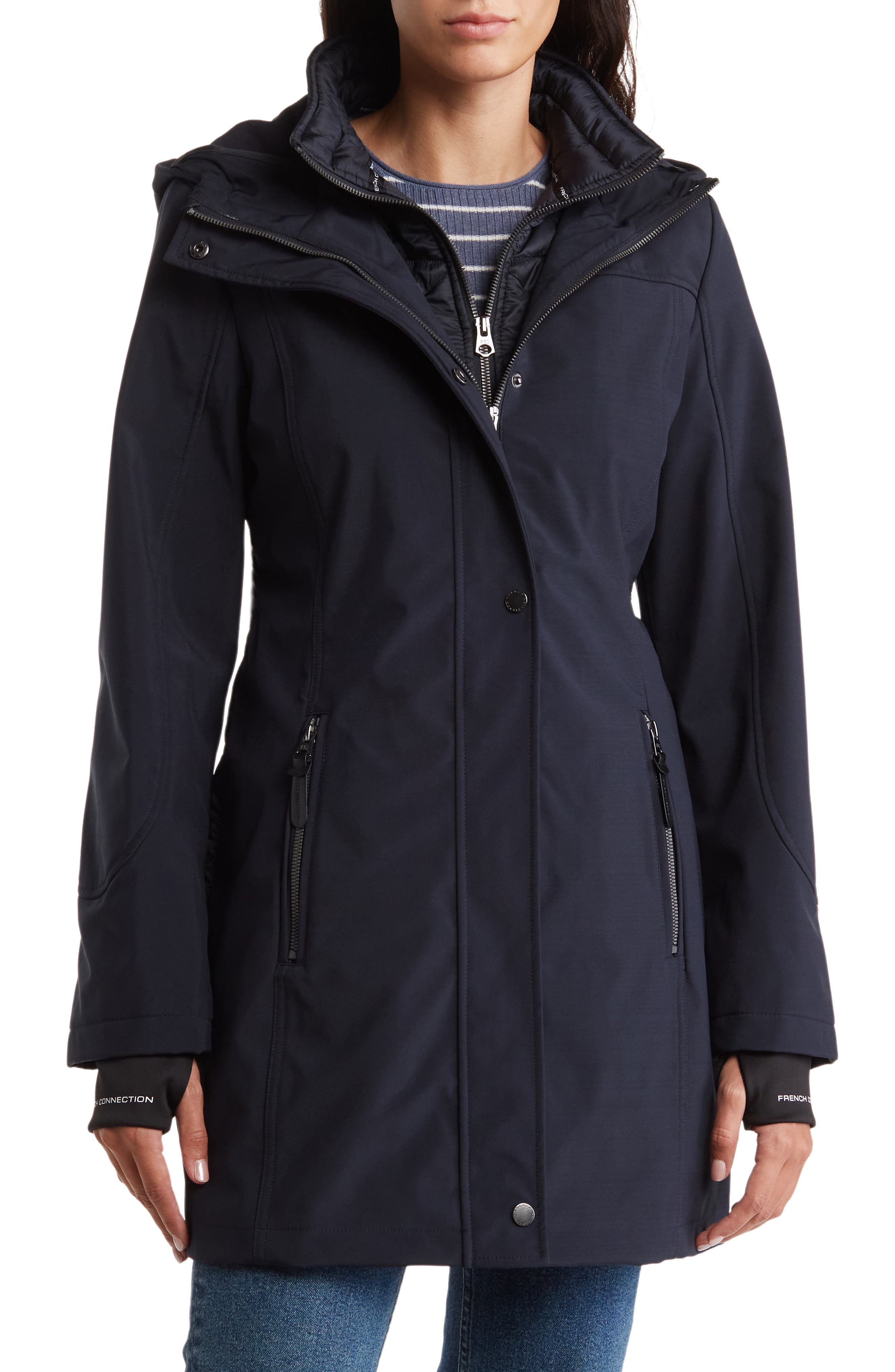 French Connection Hooded Softshell Jacket | Nordstromrack