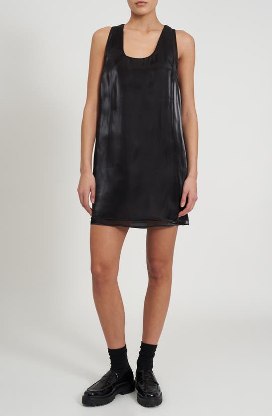 Shop Rebecca Minkoff Perry Double Layer Sleeveless Minidress In True Black