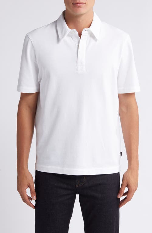 7 For All Mankind Piqué Knit Polo In White