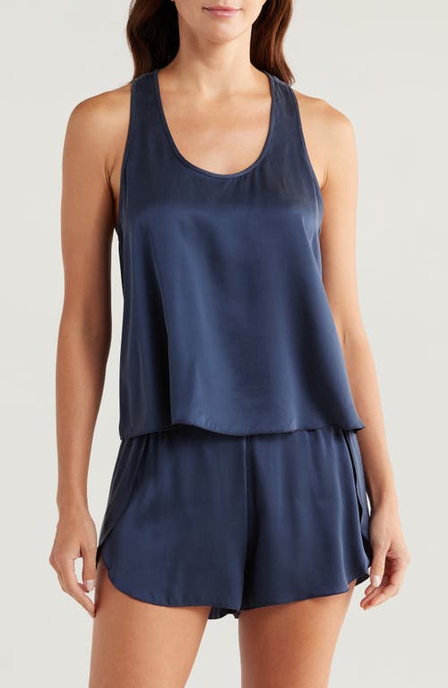 Lunya Racerback Washable Silk Short Pajamas in Deep Blue 