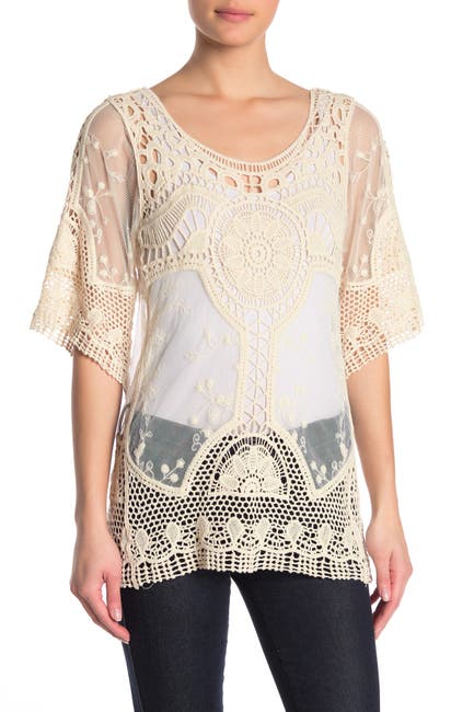 Forgotten Grace | 3/4 Sleeve Crochet Lace Blouse | Nordstrom Rack