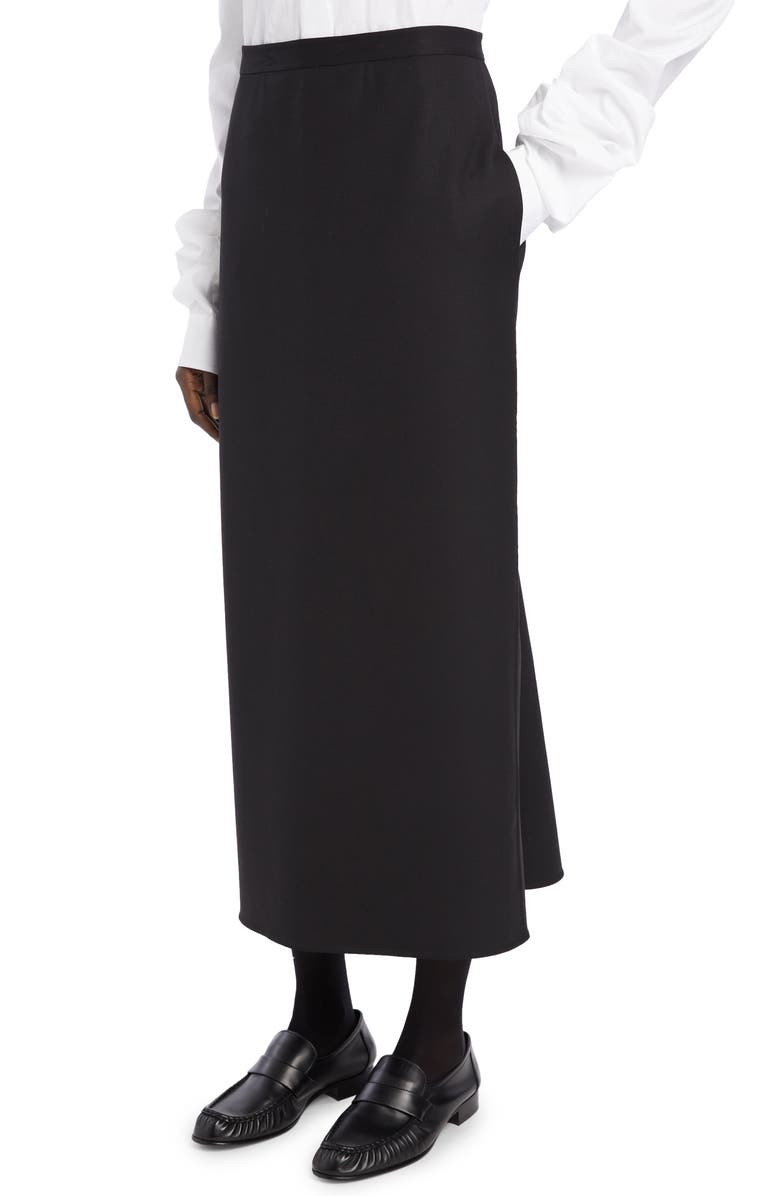 Avianna Double Face Stretch Wool Midi Skirt