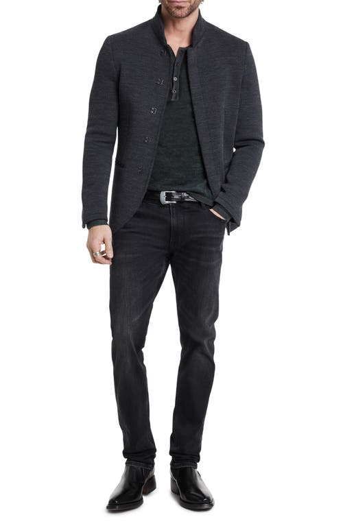 Shop John Varvatos Christie Silk & Cashmere Henley Sweater In Forest Green