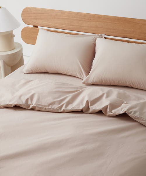 Shop Pact Organic Cool-air Percale Duvet Cover In Oat